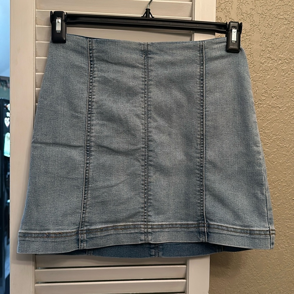 Wild Fable mini skirt light wash blue